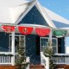 Christmas Fan Flag Door Decoration Polyester Materials Holiday Party Supplies Easy To Hanging Banners Accessory