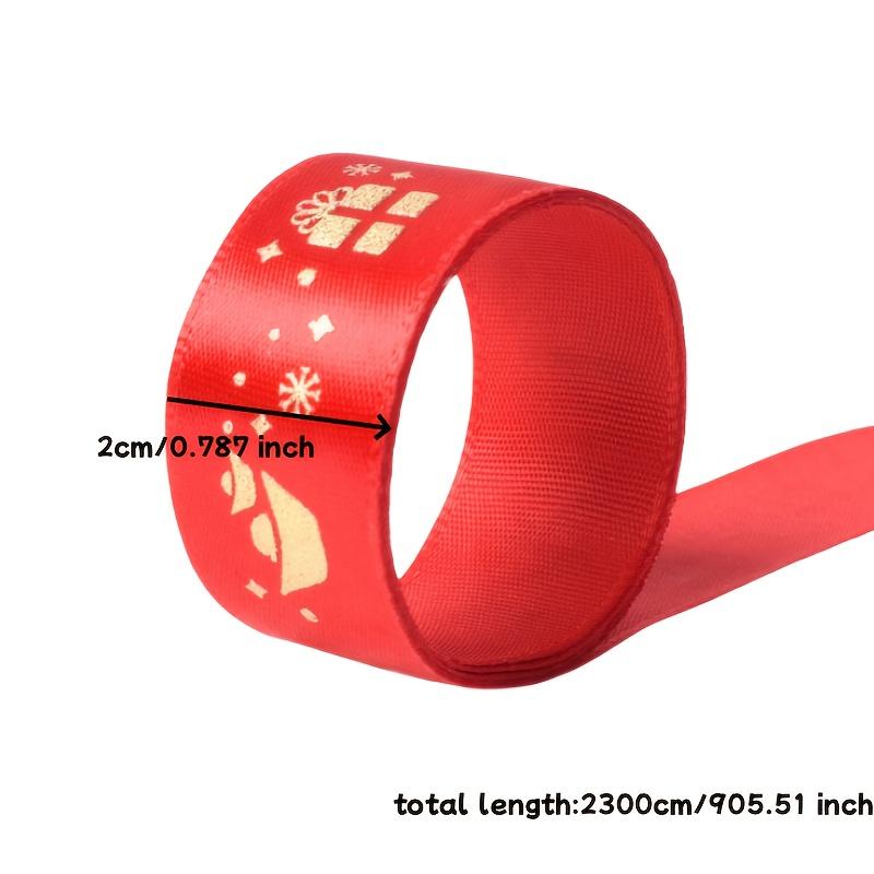 

1 Roll,Happy New Year Wrapping Ribbon,New Year Ribbon,Width 2cm/0.787inch,2300cm/905.51inch,Polyester Woven Ribbon,New Year Gift Wrapping,Polyester Pack of 1 красный