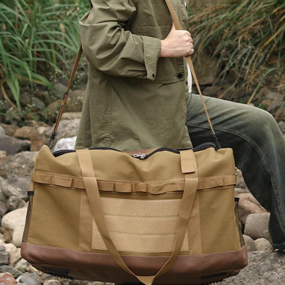 Camping Storage Bag Picnic Supply Handbag Large Capacity Picnic Tableware Organizer Shoulder Bag Outdoor Collapsible Storage Box