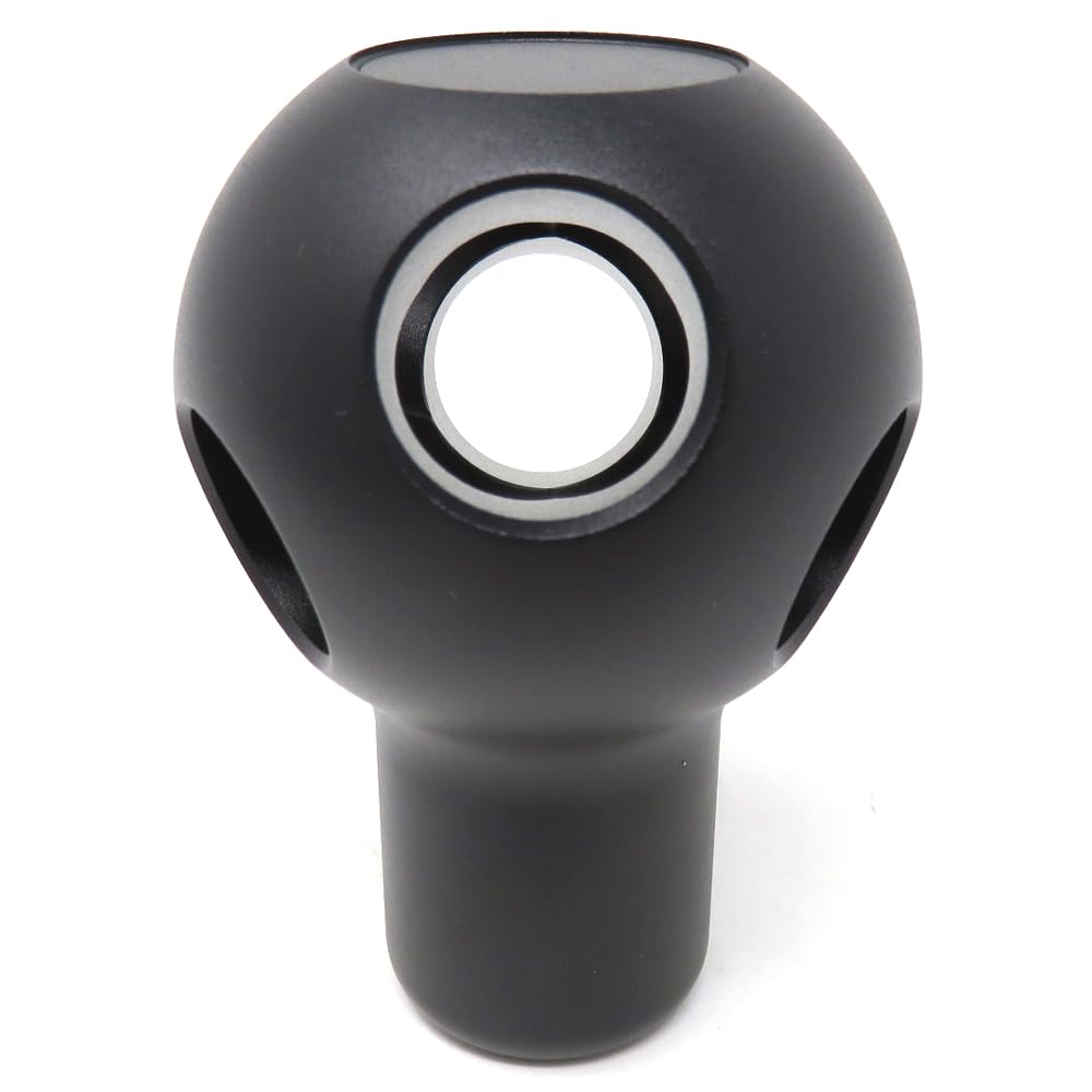 ALTEED Shift Knob, Boring Machined Aluminum, Black, Black Spherical Shape, Universal Use for ATMT