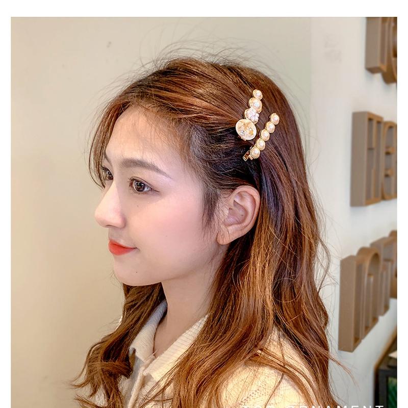 5Pcs Neue Retro Haarnadeln Set Feder Perle Haar Clip für Frauen Geometrische Kristall Barrettes Mädchen Haar Zubehör