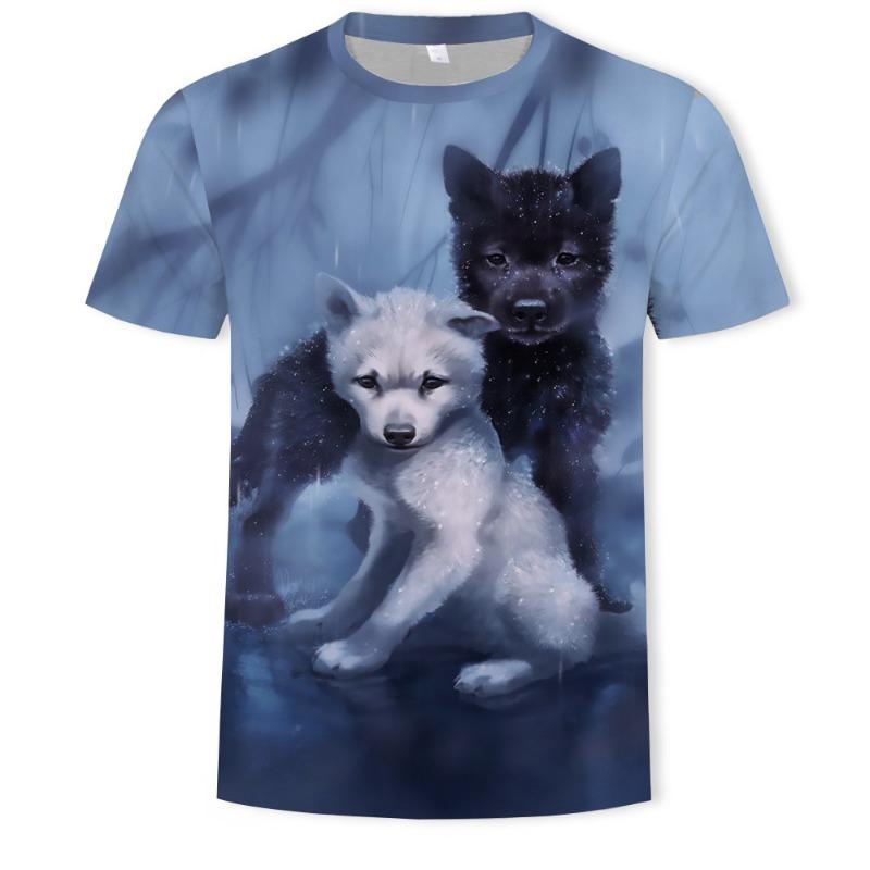 Summer Trendy Wolf Men's T-shirt 3D Digital Printed Short Sleeve Fashion Personalized Men's Wear T-Shirts Men’s