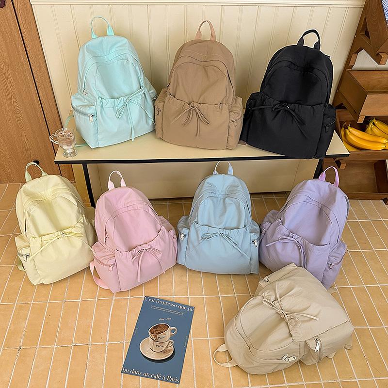 Small fresh schoolbag female college student simple solid color large capacity computer backpack casual commuting high school student backpack