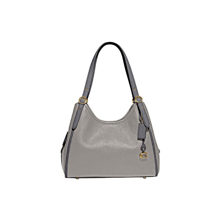 

New COACH Lori Leather Handbag, Shoulder Bag Women s Dove Gray C6627-B4DOY 31.2*15.2*25.9CM