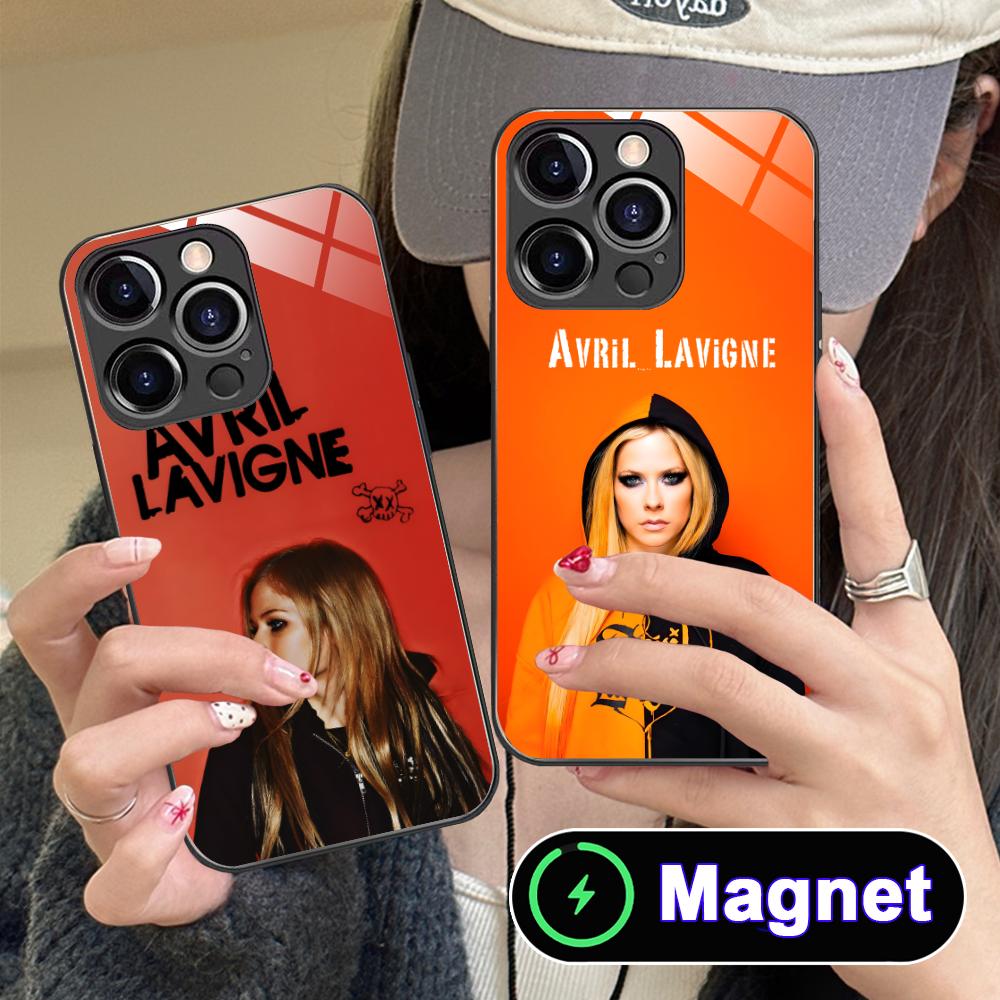 Avril Lavigne Glass MagSafe Mobile Phone Case for iPhone 17 16 15 14 13 12 11 Air Pro Max Plus Mini Colorful Cover