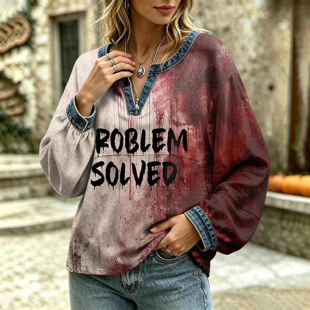 Women's Casual Long Sleeve Top with Fashionable Design for Everyday Wear