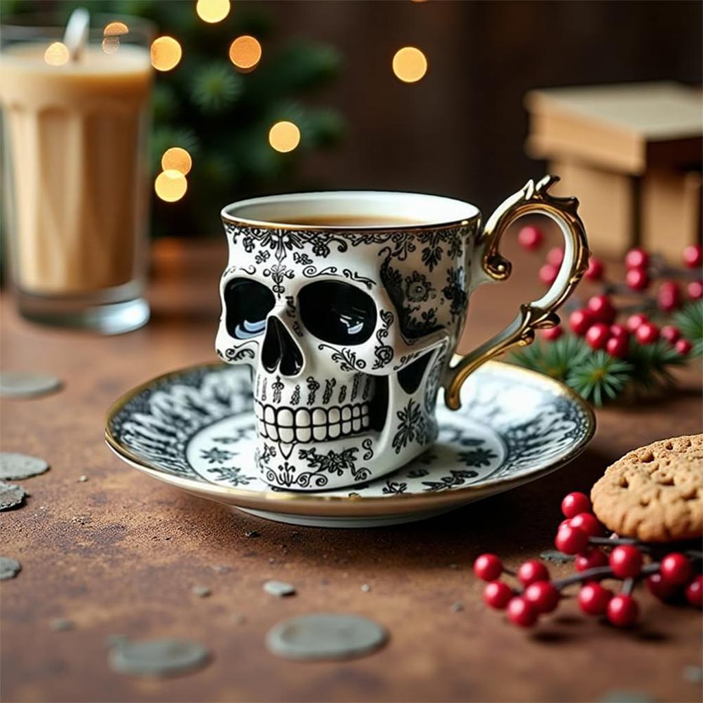 Coffee Cup  , Gold ,plated Gothic Resin Tea Cup  ,Coffee Cup