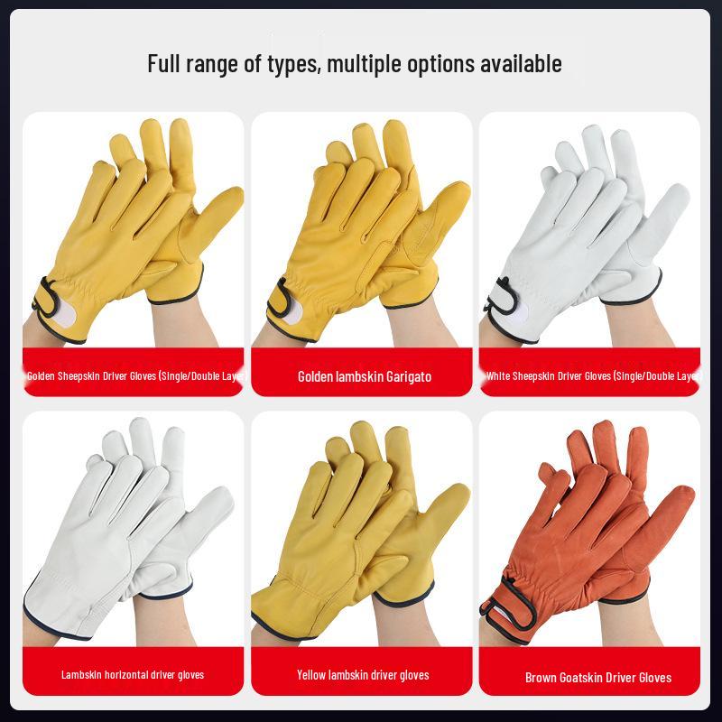 Sheepskin Welder's Gloves: Heat-Insulating, Wear-Resistant, Thickened, Durable, Protective, Double-Layer Welding Gloves with Free Shipping.