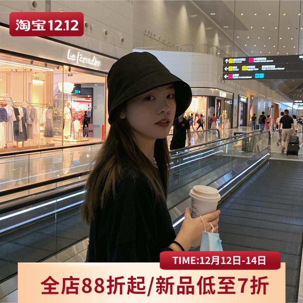 Ding Walk Walk Free Face Cover Versatile Suede Fisherman Hat Children Spring and Autumn Show Small Face Solid Color Bucket Basin Hat Men Trend