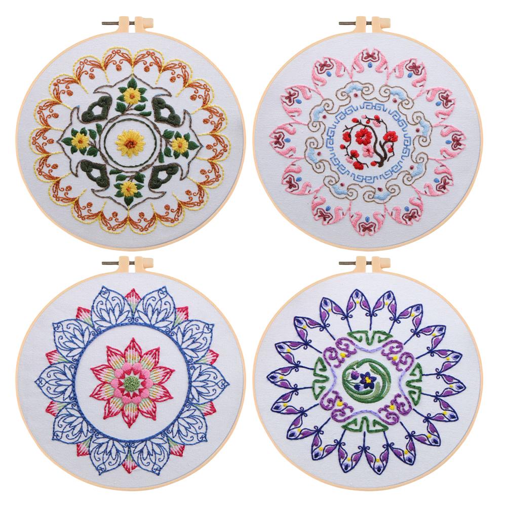 

Набор Blumen-Baumwoll-gestempeltes DIY-Stick-Kreuzstich-Set mit Muster für Anfänger 1