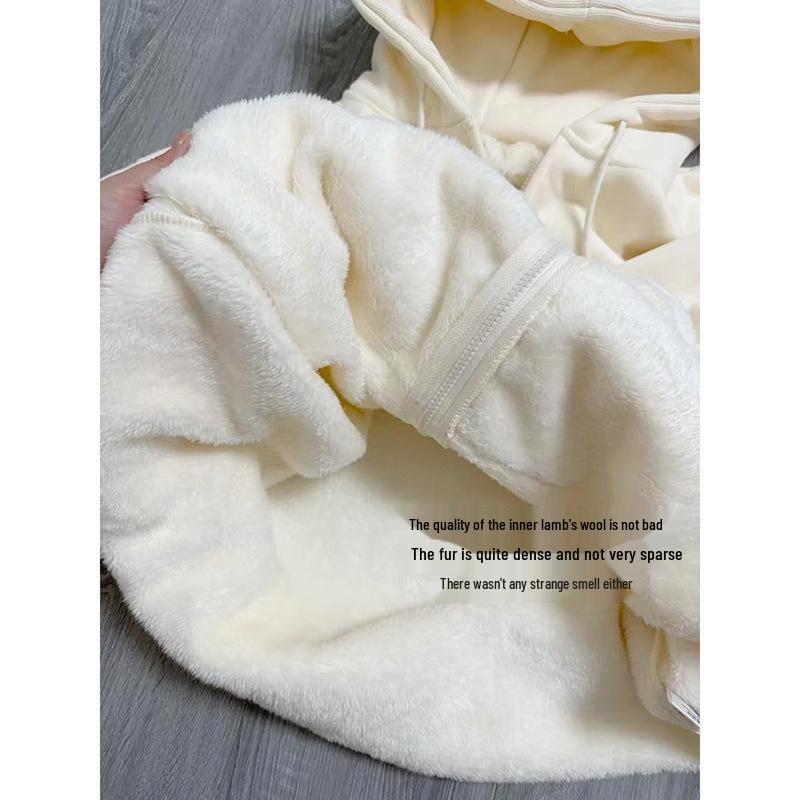 Jimo Women's Hoodie Jacket, Autumn/Winter 2026, Warm Velvet Zipper Style