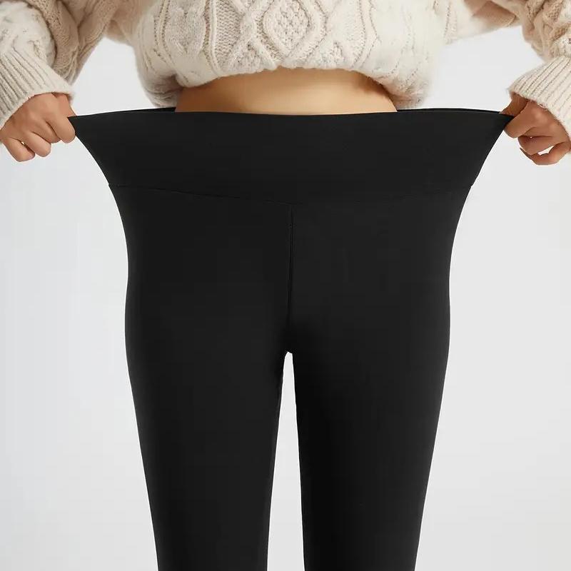 Women's High-waisted Women Pants Elastic Warmth Long Autumn and Winter Plus Velvet Warmth Thin Abdomen