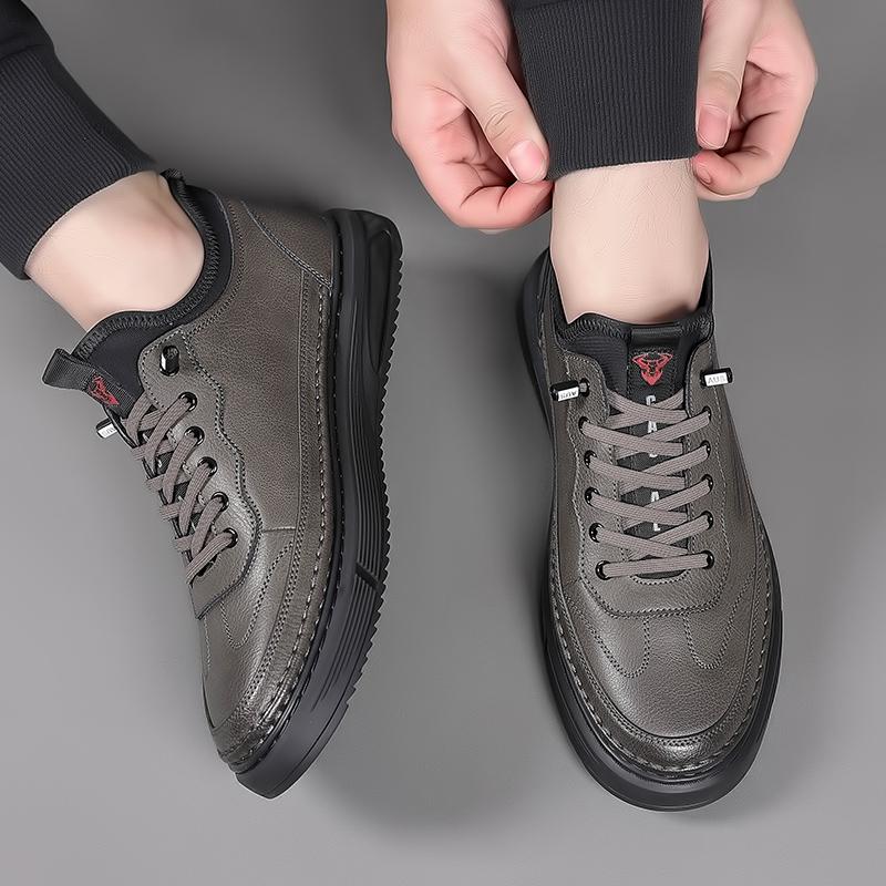 Fashion New Men's Genuine Leather Casual Shoes High-quality Sports Shoes Minimalist Men's Oxford Shoes Thick Soles Free Delivery