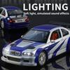 1:24 M3 GTR E46 Model Racing Car Toys Alloy Diecast Sound Light Doors Opened Shock Absorption Pull Back Simulation Supercars