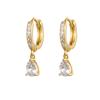 CRMYA Vintage Piercing Ear CZ Zircon Cross Earring Gold Silver Filled Drop Earrings For Women Hoop Earings Jewelry Wholesale