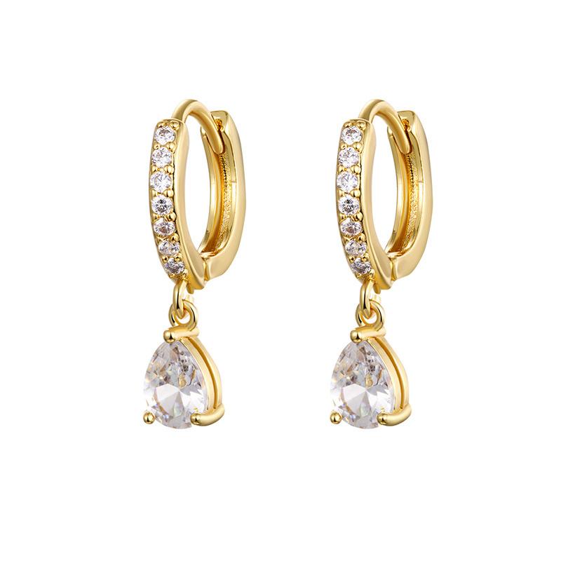 CRMYA Vintage Piercing Ear CZ Zircon Cross Earring Gold Silver Filled Drop Earrings For Women Hoop Earings Jewelry Wholesale