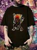 Rock Band Graphic T-shirt - Black Heavyweight Tee with Red Hair Guitarist
