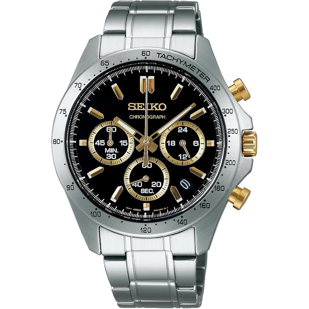 [Seiko Watch] SEIKO SELECTION SBTR015 Men s Watch, Battery-Powered Quartz Chronograph, Black x Gold Dial