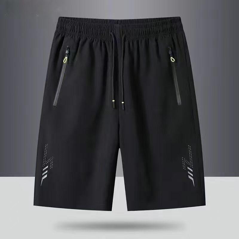 Men's Solid-color Quick-drying Shorts, Casual Slightly Elastic Drawstring Shorts, Suitable for Summer