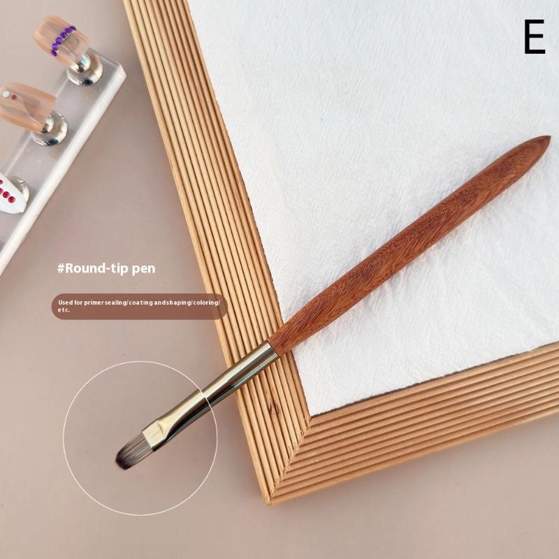 1/7Pcs Walnut Nail Art Brushes Contains Various Sizes Of Exquisitely Painted Nail Drawing Line Pen For Salons