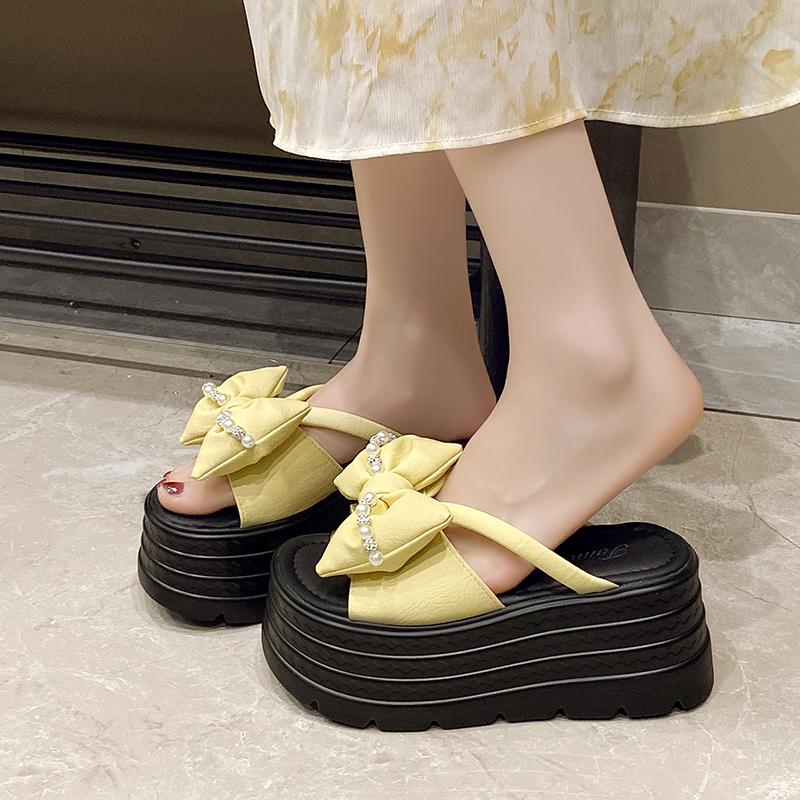 Fashion High Platform Sandals Women New 2024 Summer Breathable 7.5CM High Heels Ladies Leather Sneakers Chunky Slippers Sandalias Mujer