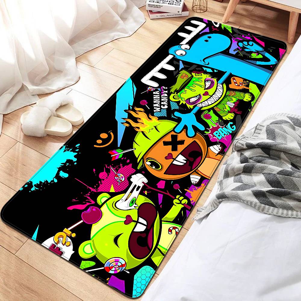 

H-Happy Tree Friends Floor Mat Non-Slip Laundry Room Mat Laundry Decor Balcony Child Living Room Household Carpets 40x60cm