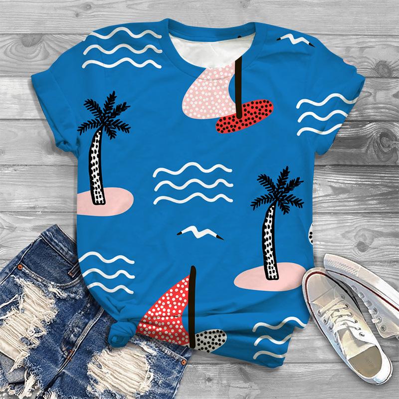 Trendy Cute Fashionable Women's Clothing 3D Animal Fun Printed Casual Short Sleeved T-shirt for Women Shirt