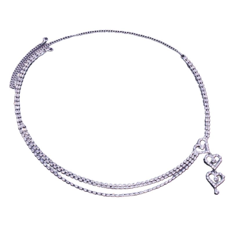 

Multi Layer Waist Chain Alloy Shinning Body Chains with Dangle Heart Body Jewelry Accessories for Women and Girls 1 серебряный