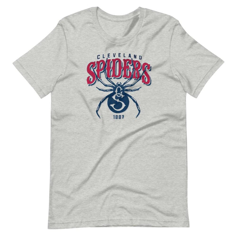 

CLEVELAND SPIDERS 1887 Baseball Tee Shirt Short-Sleeve Unisex 100% Cotton T-shirt Mens Tees Top S