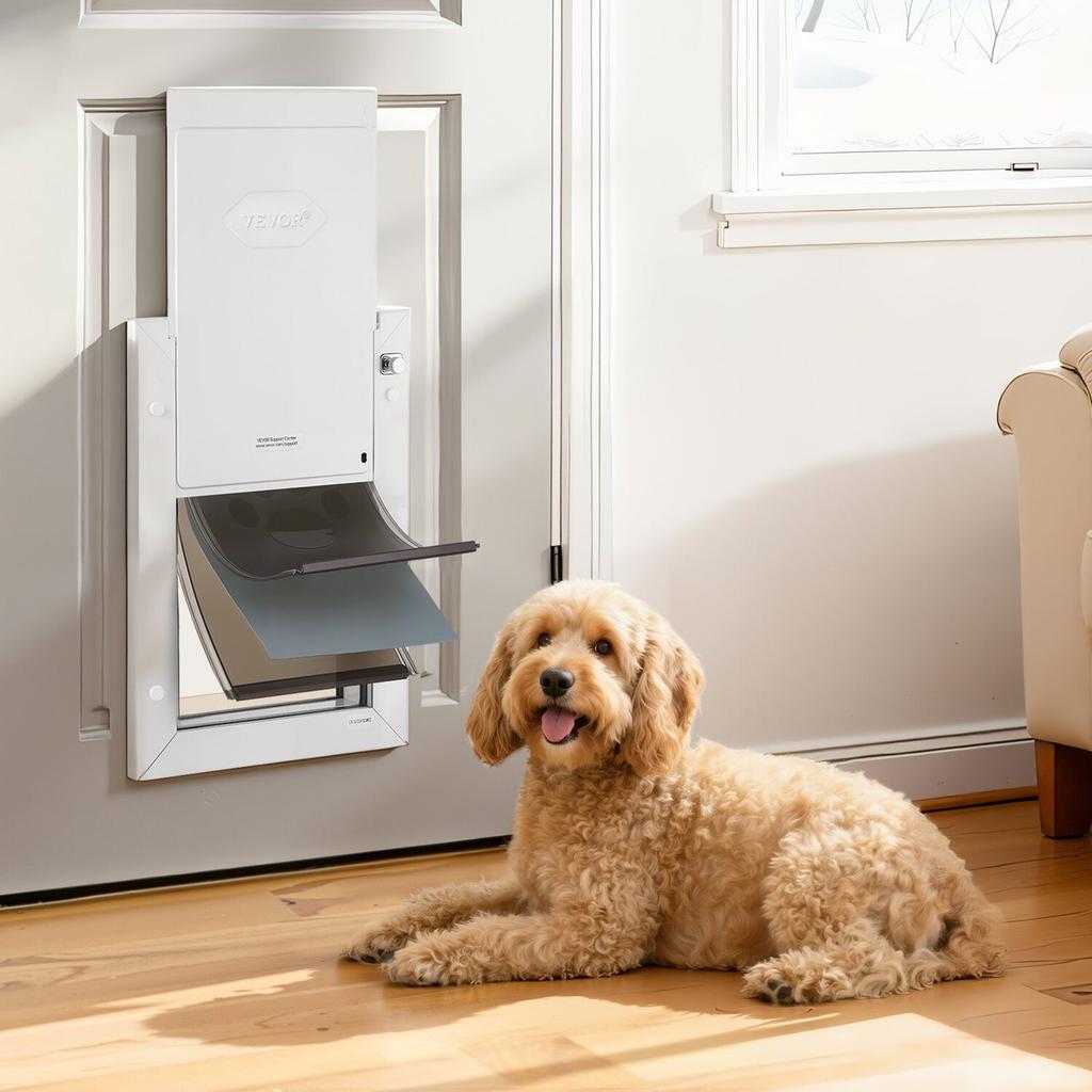 Pet Door, Medium, with Three Magnetic Flaps and Metal Frame, Strong and Weatherproof Dog Door for Interior and Exterior Doors, Easy to Install, Easy