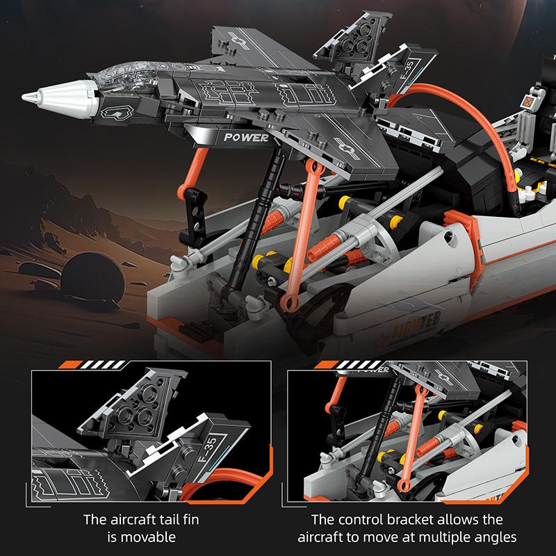 Army-Inspired Collection 941Pcs F-35 Superior-Grade Combat-Aircraft First-Class Simulator Top-Grade Building-Set High-Standard Building-Bricks