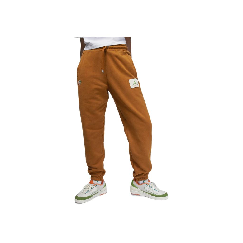 Jordan X Titan Collaboration Solid Color Logo Label Elastic Waist Cuffed Sports Pants Women Pants Brown DV7043-213