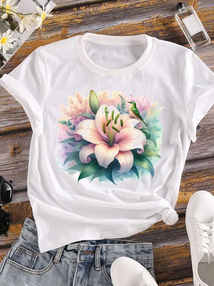 (Asian Size) cute style 90s Female Top Fashion Graphic Short Sleeve T-shirts Casual T Shirt  Lady Printed Clothing Women Tee