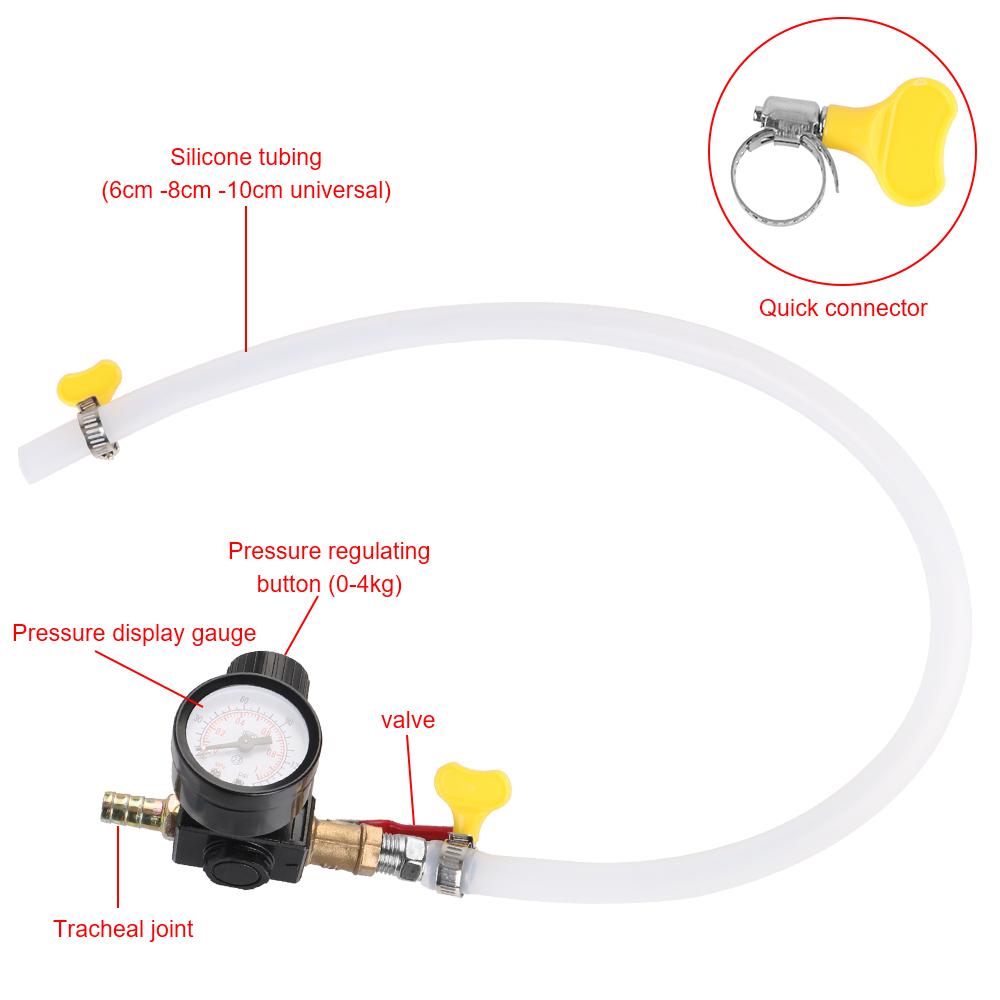 Pressure Tester Gauge Auto Coolant Water Tank Leakage Detector with Dial Gauge Car Cooling System Tester 0-150 PSI Universal