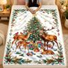 Manta de Franela Temática Navideña, Manta Suave y Cálida, Regalo Navideño para el Hogar