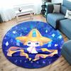 5 Sizes Classic Doraemon Print Round Carpet Living Room Anti-Slip Mat Bedroom Sofa Table Home Large Mat Gift for Kids and Adults