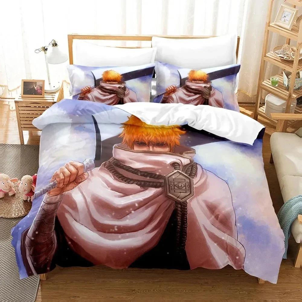 3D Print Anime Bleach Kurosaki Ichigo Bedding Set Boys Girls Twin Queen Size Duvet Cover Pillowcase Bed Boys Adult