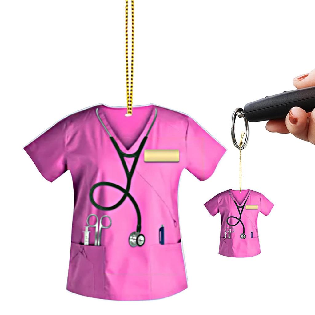 Acrylic Car Pendant, Car Hanging Decoration, Nurse Clothing Pendant for Automotive - Nurse Uniform