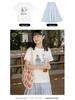 Women's Cute Bear Print Japanese Style Cotton Tee - Short Sleeves, Straight Shoulders, Youthful & Trendy Design