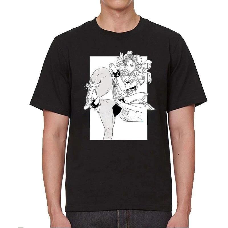 Street Fighter Chun Li Print T-Shirt Fashion Street Style Unisex Women Funny Tshirt Short Sleeve Summer Tops Harajuku Streetwear