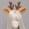 Cute Animal Deer Ears Headband Plush Antler Hair Hoop Novelty Party Headdress Fawn Horn Christmas Party Accessories