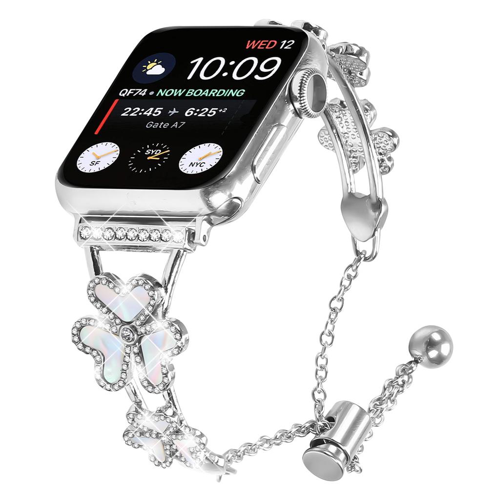 Metal Band For Apple Watch Ultra 3 2 1 49mm/Series 11 10 46mm/9 8 7 45mm/SE3 SE2 SE 6 5 4 44mm/3 2 1 42mm Heart Clover Decor Watch Strap