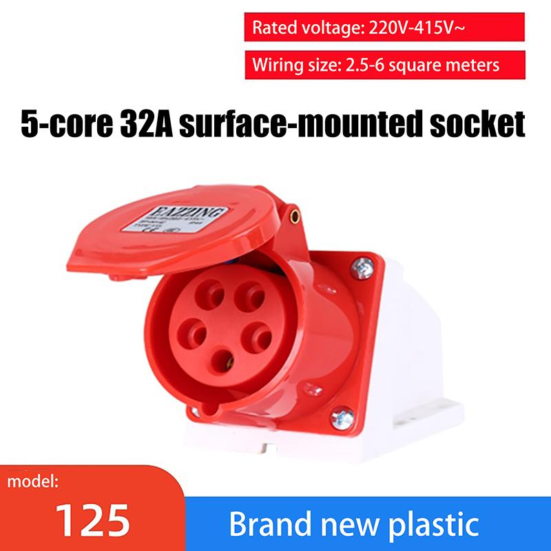 1 Piece 3Pin 4Pin 5Pin Industrial Plug And Socket Waterproof Connector 16A/32A Electrical Connection Wall Mount Socket