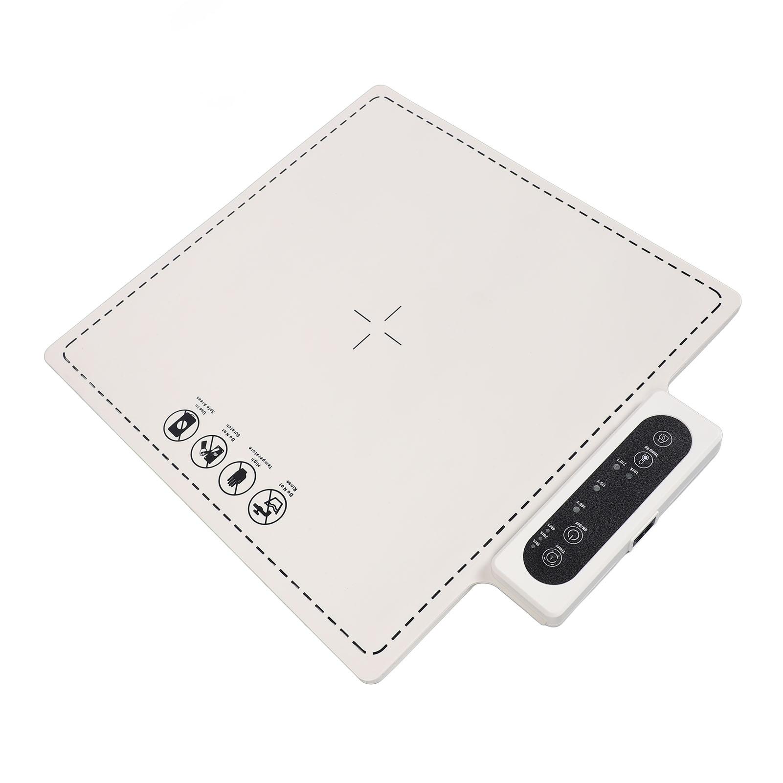 Food Warming Mat 38x38cm 3 Temperature Settings 3 Timers Flexible Silicone Warming Pad with Anti Accidental Lock EU Plug 220-240V Silicone