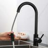 Brushed Nickel/Matte Black 304 Stainless Steel Pull Out Kitchen Faucet 360° Rotate Single Handle Cold Hot Mixer Tap for Sink