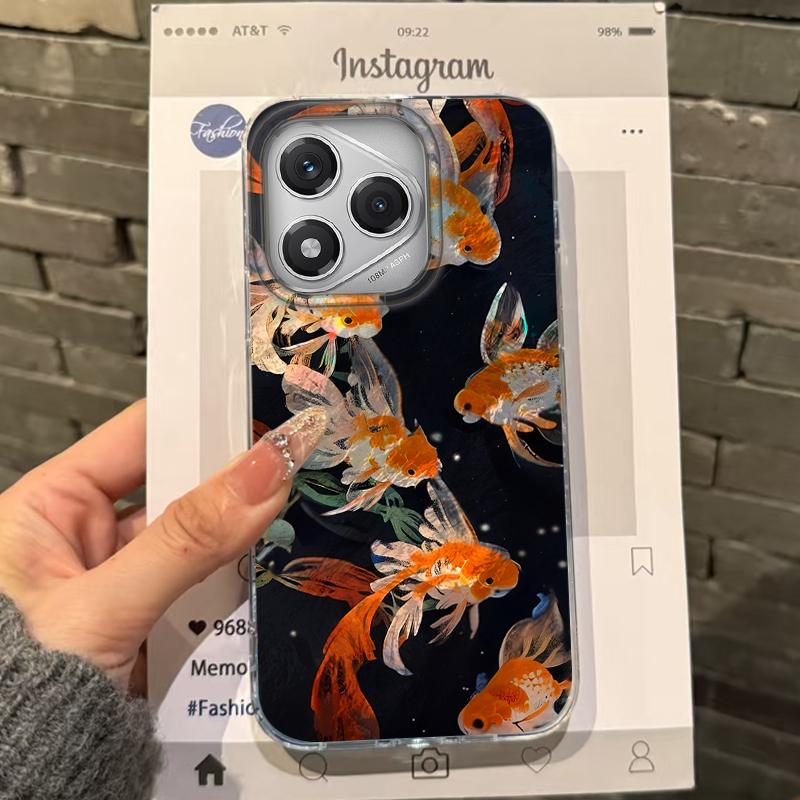 

Удачливый Кои Золотая рыбка Девушки Женщины Чехол Для Honor 400 Pro X9c Magic7 Magic6 200 Lite Smart X9a X8a X8b X8c X7c X7b X8 Fundas Обложка Honor X8a 4G белый