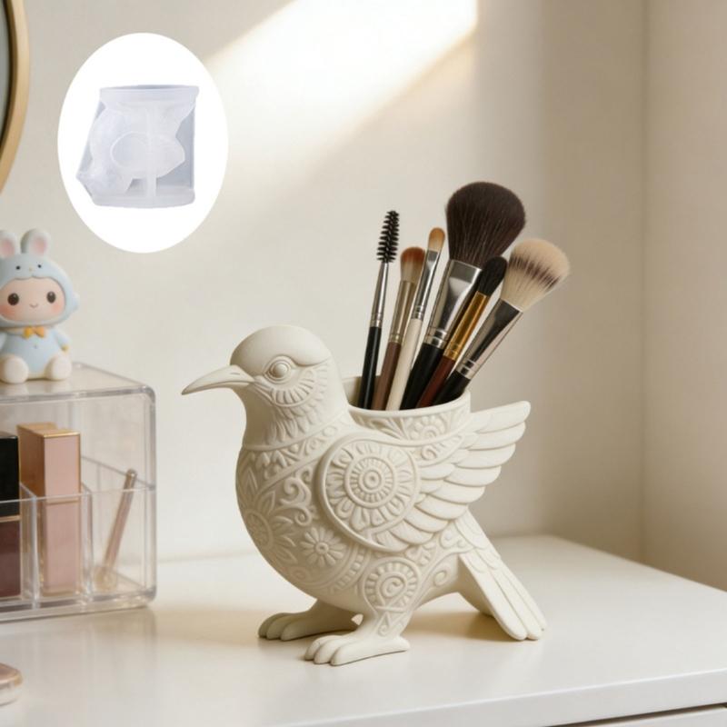 Multipurpose Silicone Mould For Handmade Concrete Flower Pots And Charm Resin Decoration Items In Bird Designs