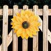 Sunflower Wreath Front Door Decor Cloth Fabric Wall Hanging Decoration Sunflower Thanksgiving Day 2024 Household Craft Ornaments