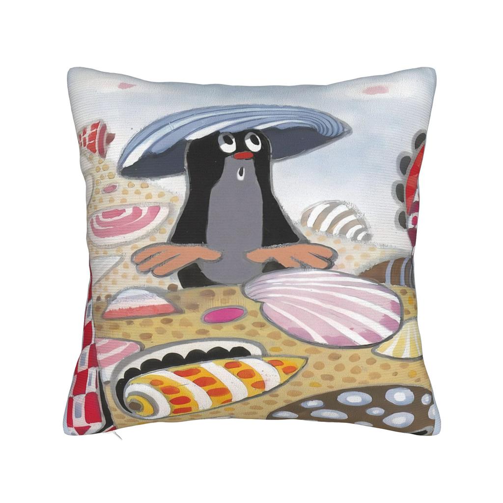 Pillow Case The Little Mole Soft Pillow Cover For Sofa Home Decoration Retro Trendy Pillowcases