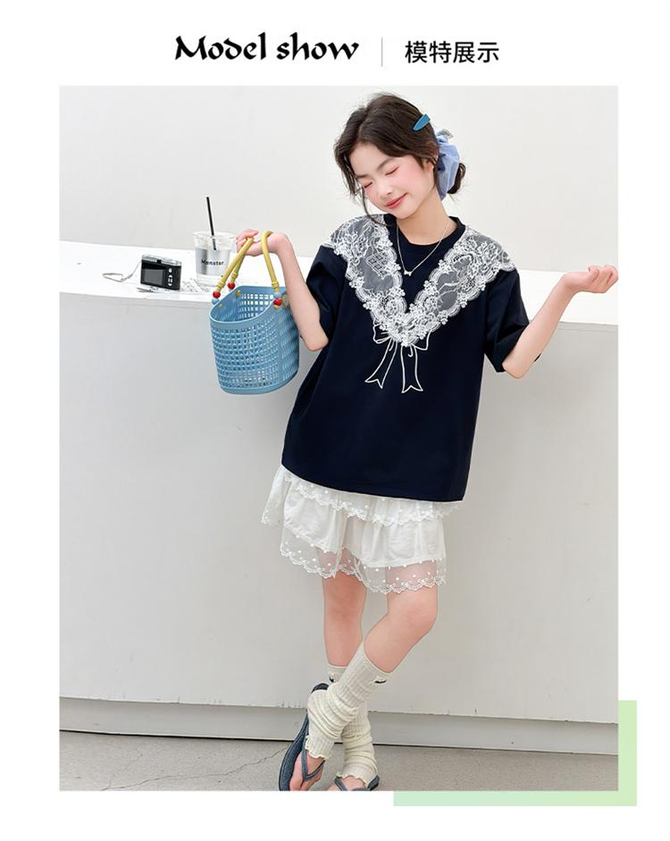 Girls' skirt set summer two-piece set 2026 new children's shawl T-shirt gauze skirt sweet summer clothes